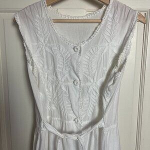 Embroidered White Cotton Dress